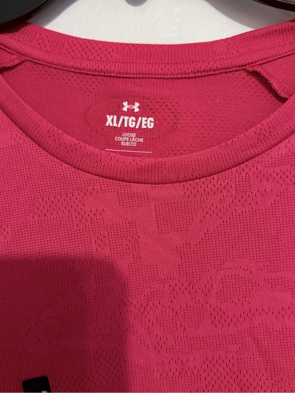 Under Armour Men’s red Short-Sleeve Performance Shirt velocity jacquard - Picture 4 of 8